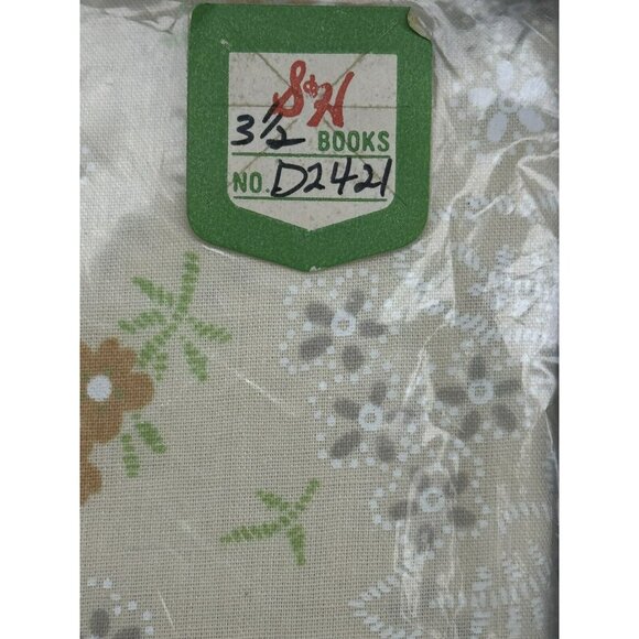 Vintage Cannon Monticello Marcelle Beige Floral Full Flat Sheet NIP S&H Green - Picture 5 of 9